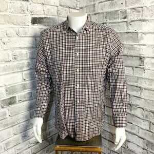 Ermenegildo Zegna Check Print Casual Button Down Contrasting Flip Cuff Shirt
